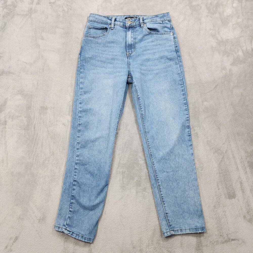 Dex Jeans Womens 27 Blue Light Wash High Rise Straight Leg Ankle Stretch Casual